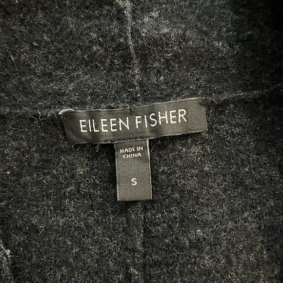Eileen Fisher 100% Merino Wool Asymmetric Zip Jacket - Charcoal - Picture 9 of 10